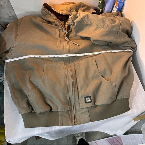 Berne outdoor chore Jacket coat Mens size 3XL Workwear Hooded Regular Fit Beige - Picture 11 of 12